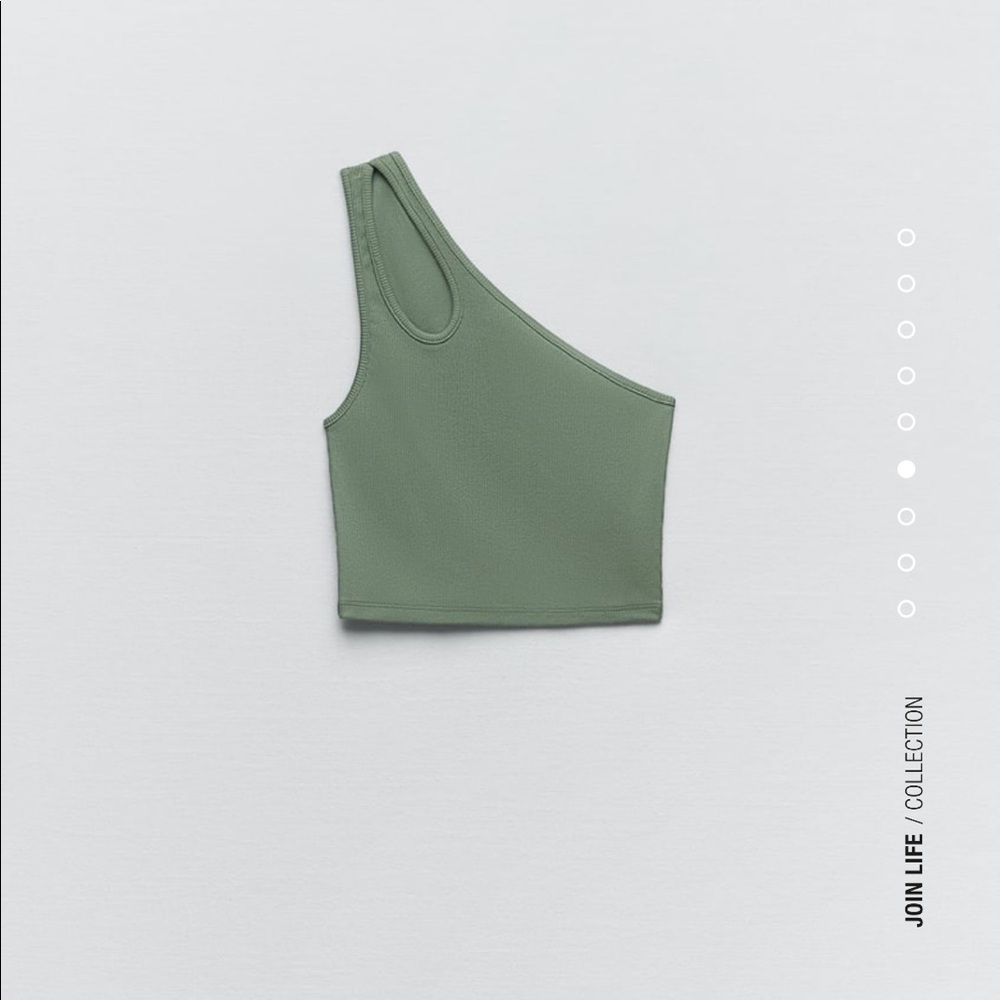 NWT💚Zara Asymmetrical Rib Top 🌳 - Picture 4 of 7